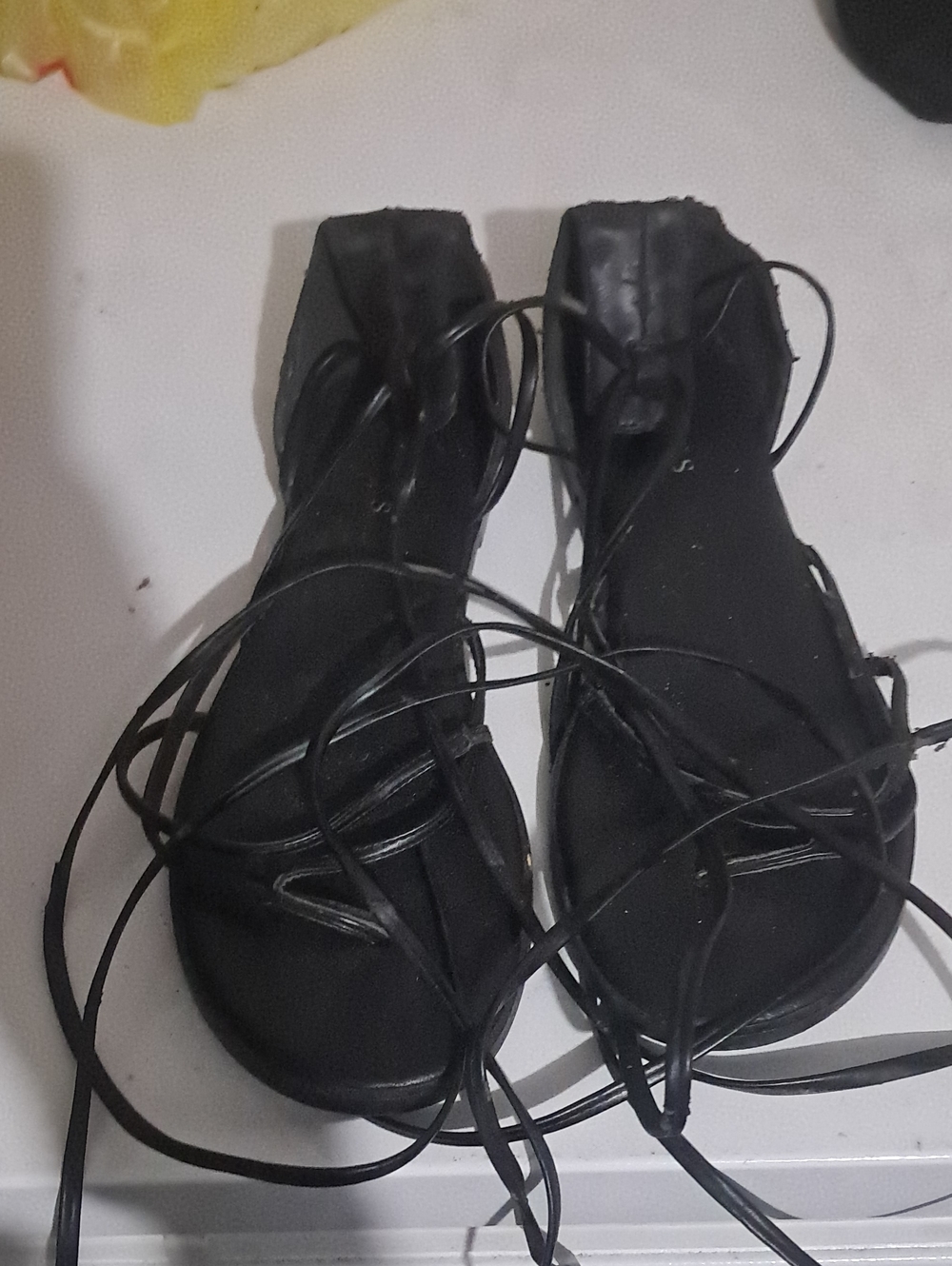 Black Lace-Up Women's Sandals